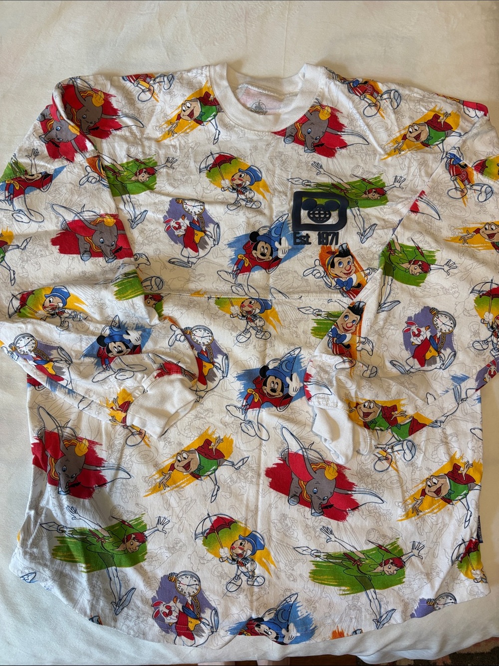 Disney spirit jersey Vintage Character Sweatshirt with Colorful Prints